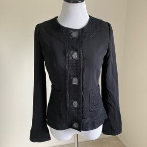 WHBM Tweed Fringe Blazer